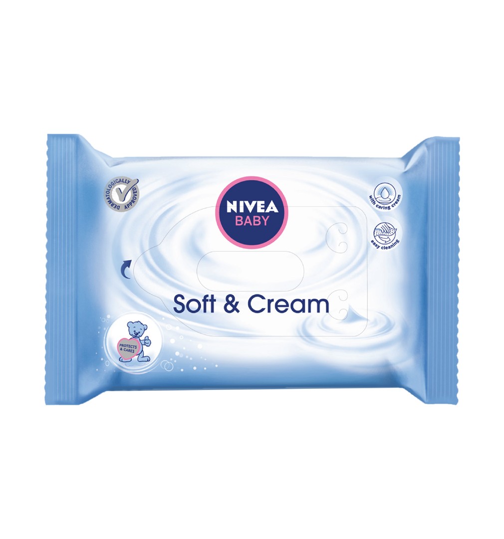 NIVEA BABY SOFT & CREAM WIPES salvietta per bambino 63 pz