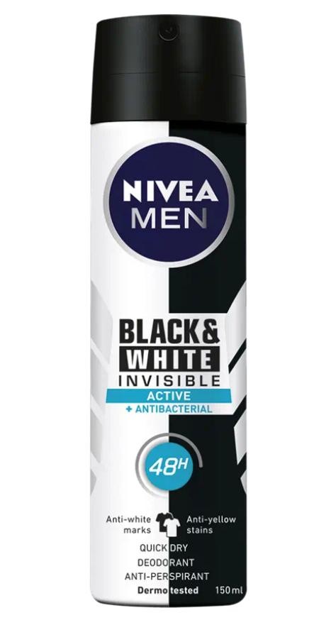 NIVEA Black & White Invisible Active Spray 150 ml