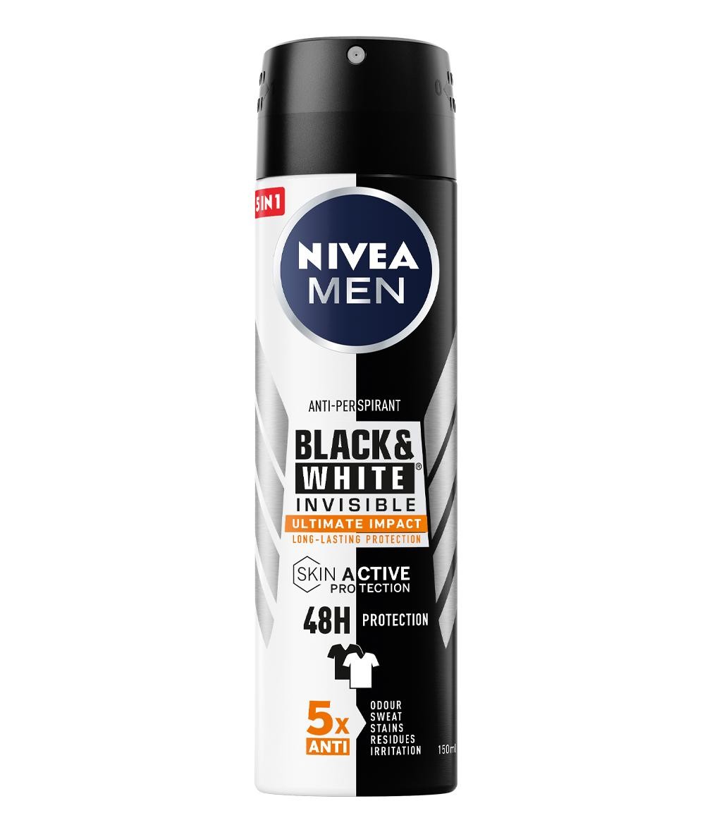 NIVEA Black & White Invisible Ultimate Impact Uomo Deodorante Spray 150 ml