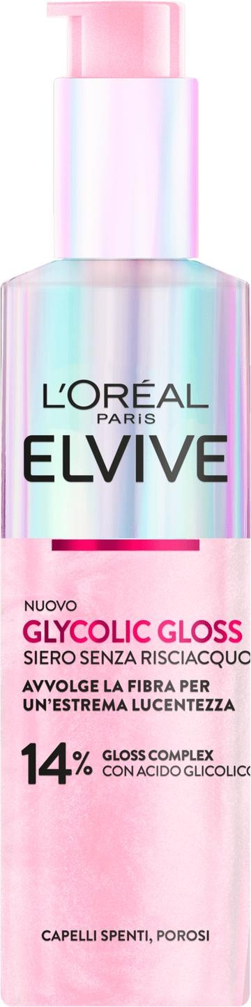 L`Oréal Paris Elvive Glycolic Gloss Siero Senza Risciacquo per Capelli Spenti 150ml