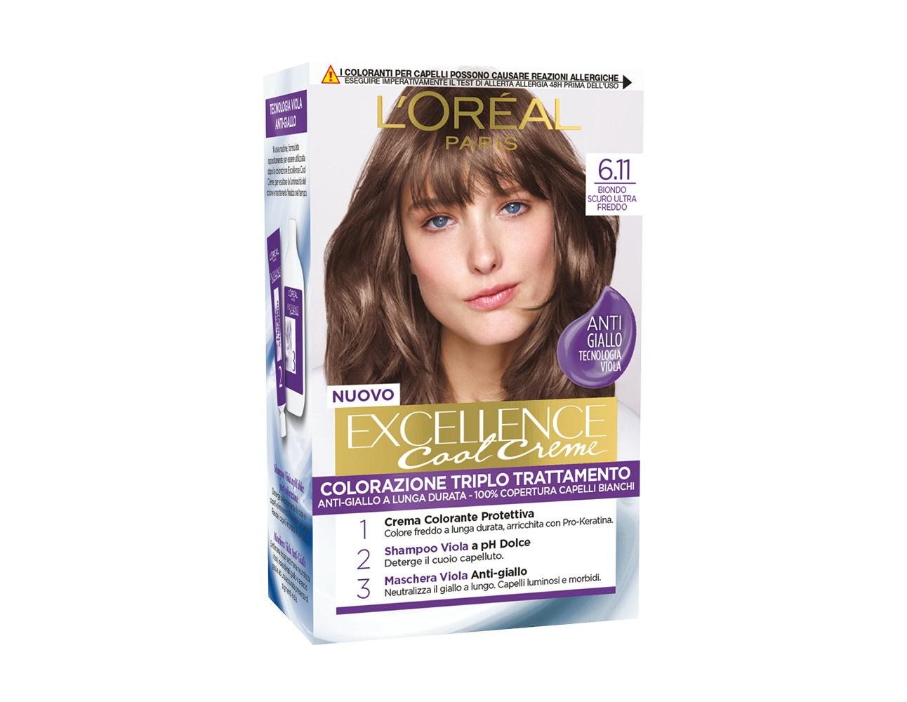 L`Oréal Paris Excellence Cool Crème, 6.11 Biondo Scuro Ultra Freddo