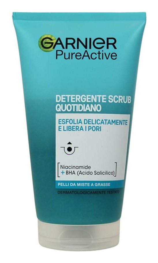 Garnier PureActive Gel Detergente Esfoliante Anti-Punti Neri, 150 ml