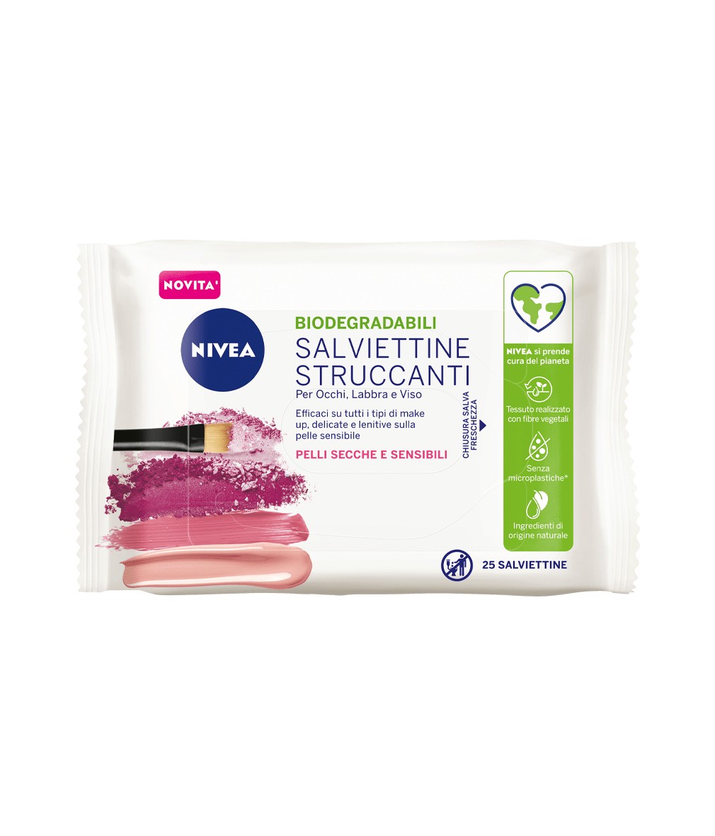 NIVEA SALVIETTINE STRUCCANTI BIODEGRADABILI PELLI SENSIBILI 25 st