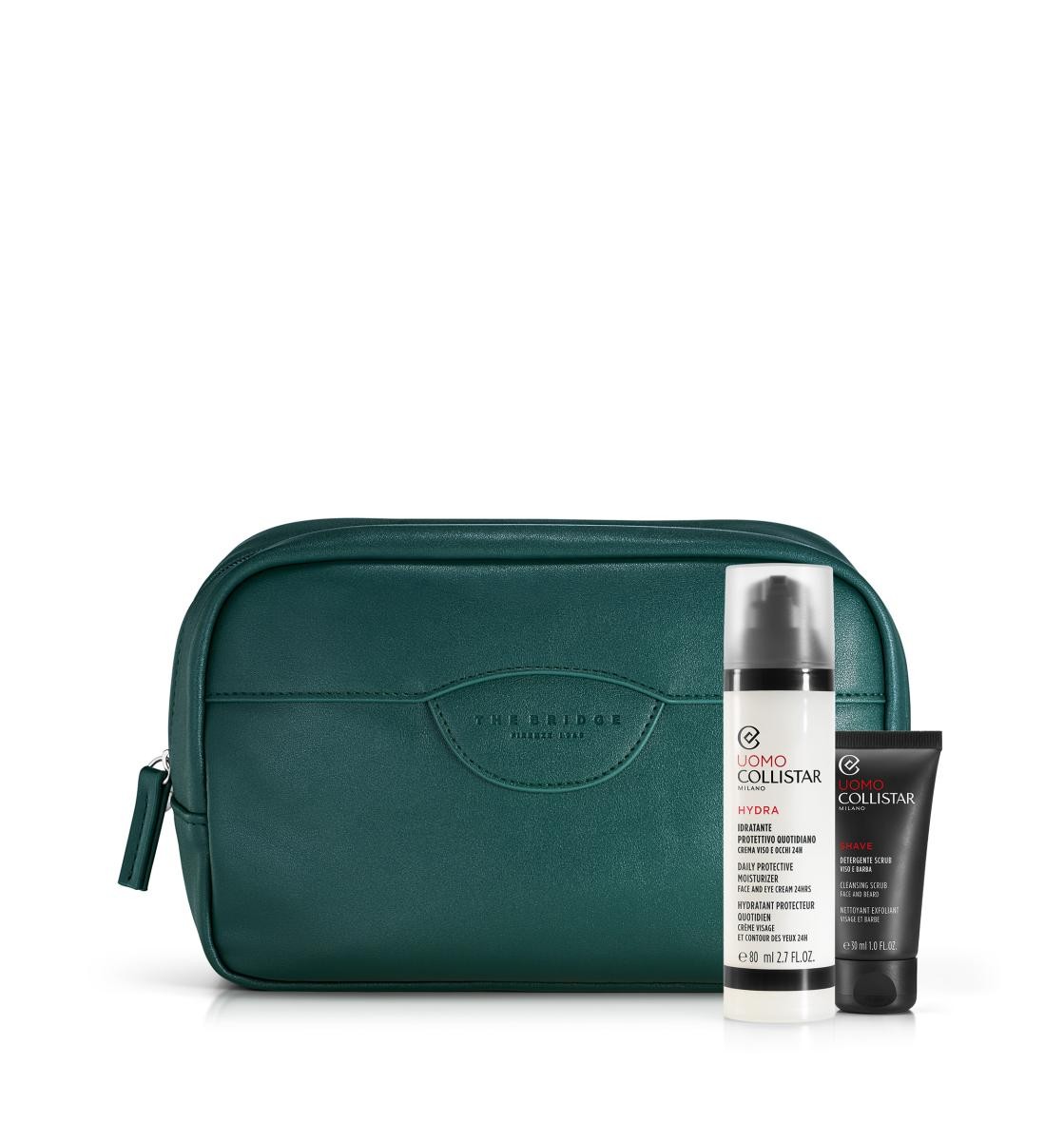 Collistar Cofanetto Idratante Protettivo Quotidiano + Detergente Scrub Viso e Barba 30 ml + Travel-Bag THE BRIDGE