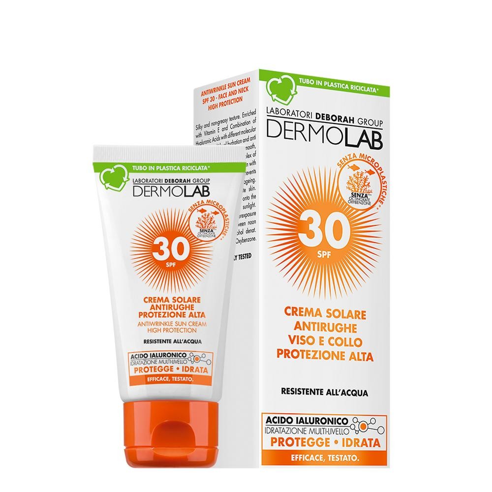 Dermolab Crema solare antirughe viso e collo protezione alta SPF 30 50ml