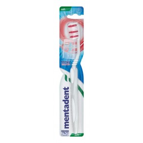 Mentadent Tecnic spazzolino da denti Verde, Bianco, Rosso, Blu Adulto