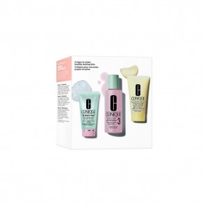 Clinique Starter Kit Skincare Routine 3 Step Pulizia+Esfoliazione+Idratazione