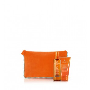 Collistar Cofanetto Olio Secco Superabbronzante Idratante SPF 6 + Doccia-Shampoo Doposole Idratante Restitutivo 150 ml + Pochette in tessuto 100% riciclato