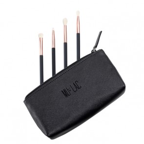 Mulac Cosmetics Eyessential Brushes - Kit Pennelli Occhi + Pochette