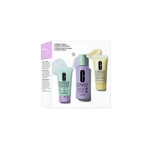 Clinique Starter Kit Skincare Routine 3 Step Pulizia+Esfoliazione+Idratazione